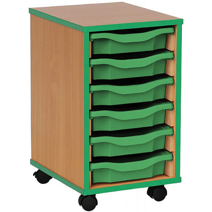 Smart Storage Coloured Edge Open 6 Tray Single Unit