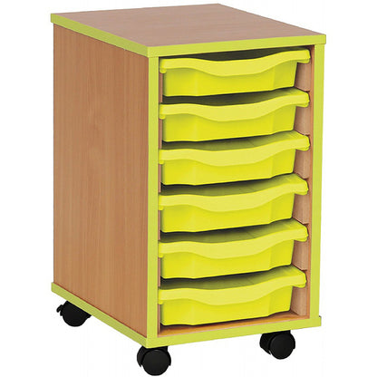 Smart Storage Coloured Edge Open 6 Tray Single Unit