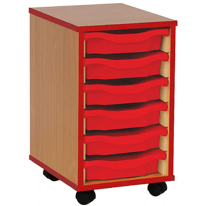 Smart Storage Coloured Edge Open 6 Tray Single Unit