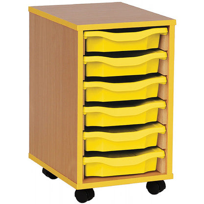 Smart Storage Coloured Edge Open 6 Tray Single Unit