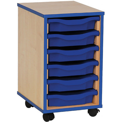 Smart Storage Coloured Edge Open 6 Tray Single Unit