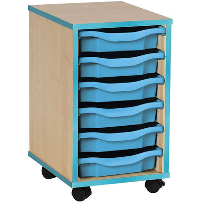 Smart Storage Coloured Edge Open 6 Tray Single Unit