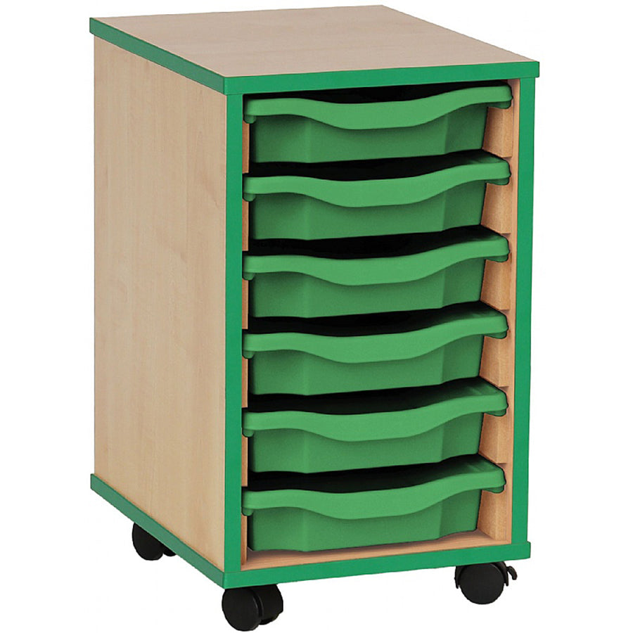 Smart Storage Coloured Edge Open 6 Tray Single Unit