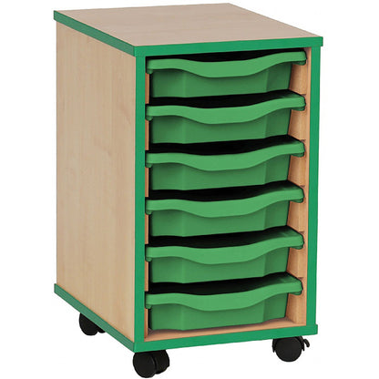 Smart Storage Coloured Edge Open 6 Tray Single Unit