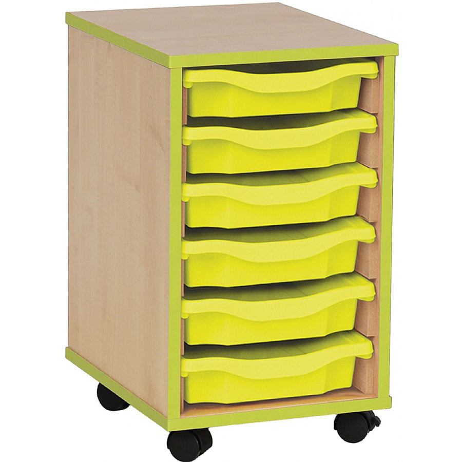 Smart Storage Coloured Edge Open 6 Tray Single Unit