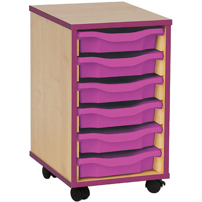 Smart Storage Coloured Edge Open 6 Tray Single Unit