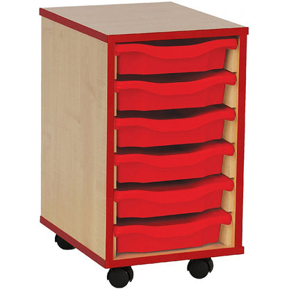 Smart Storage Coloured Edge Open 6 Tray Single Unit