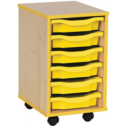 Smart Storage Coloured Edge Open 6 Tray Single Unit