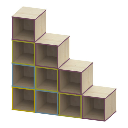 Trudy Storage Boxes With Coloured Edging - Set of 10