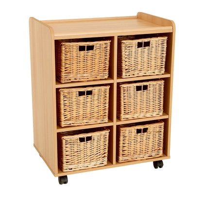 6 Deep Storage Unit With Willow Baskets