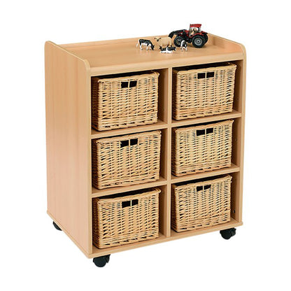 6 Deep Storage Unit With Willow Baskets