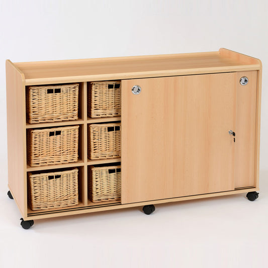 12 Deep Storage Unit With Doors/Willow Baskets