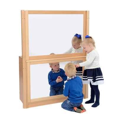 RS Open Bookcase With Insert Panel & Drywipe /Mirror Divider