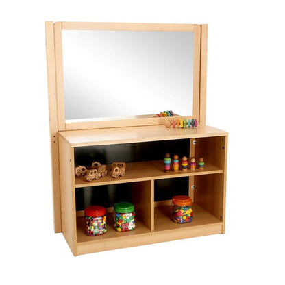 RS Open Bookcase With Insert Panel & Drywipe /Mirror Divider