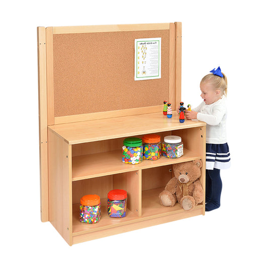 RS Open Bookcase With Solid Back & Cork Divider