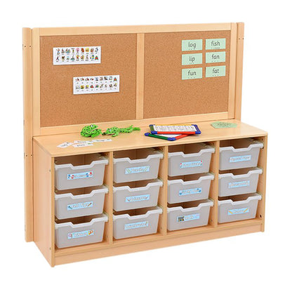 Rs 4 Bay A4 12 Deep Clear Tray Unit With Cork/Drywipe Divider