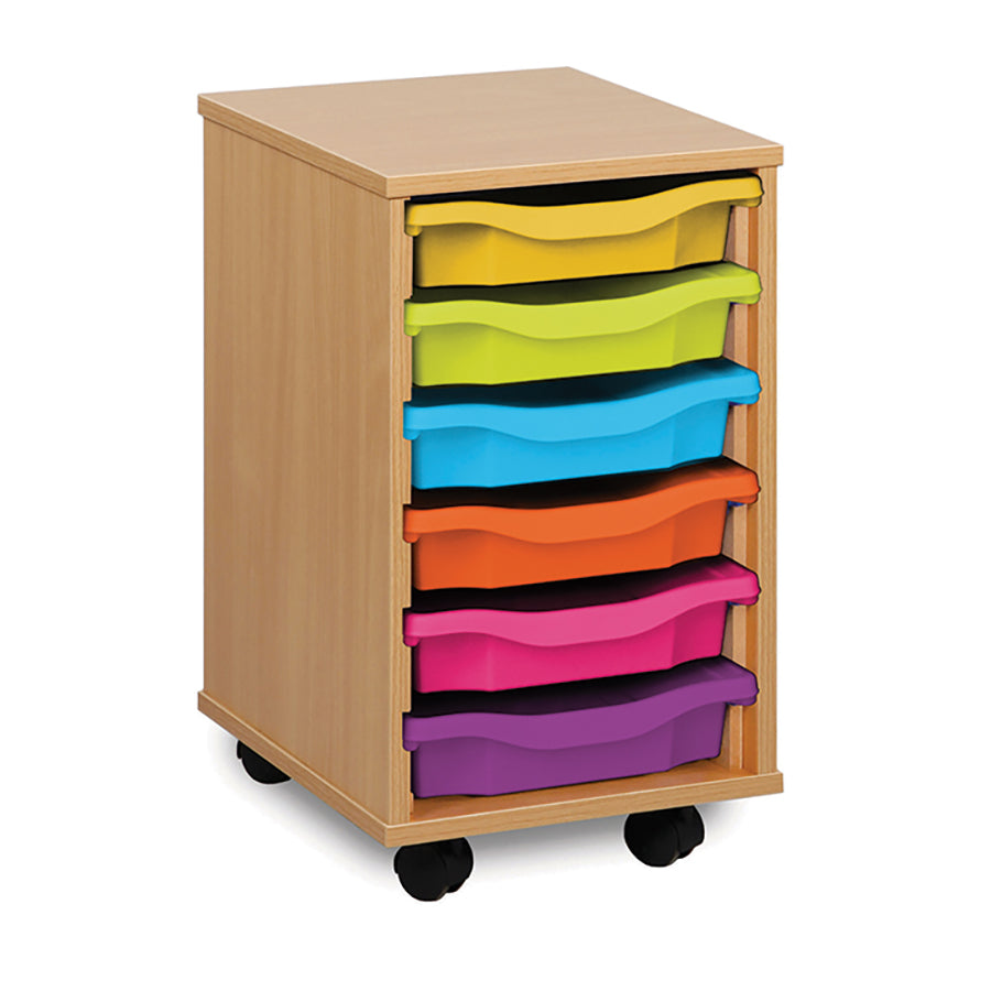 Smart Storage Coloured Edge Open 6 Tray Single Unit