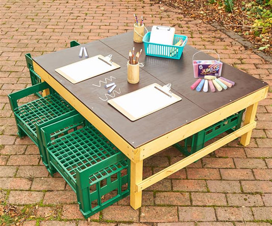 Windmill H Crate Chalk Table + H Crate Seats