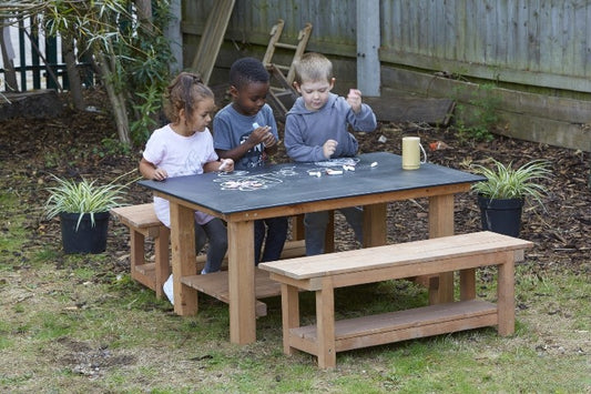 Chalkboard Table And Bench Set