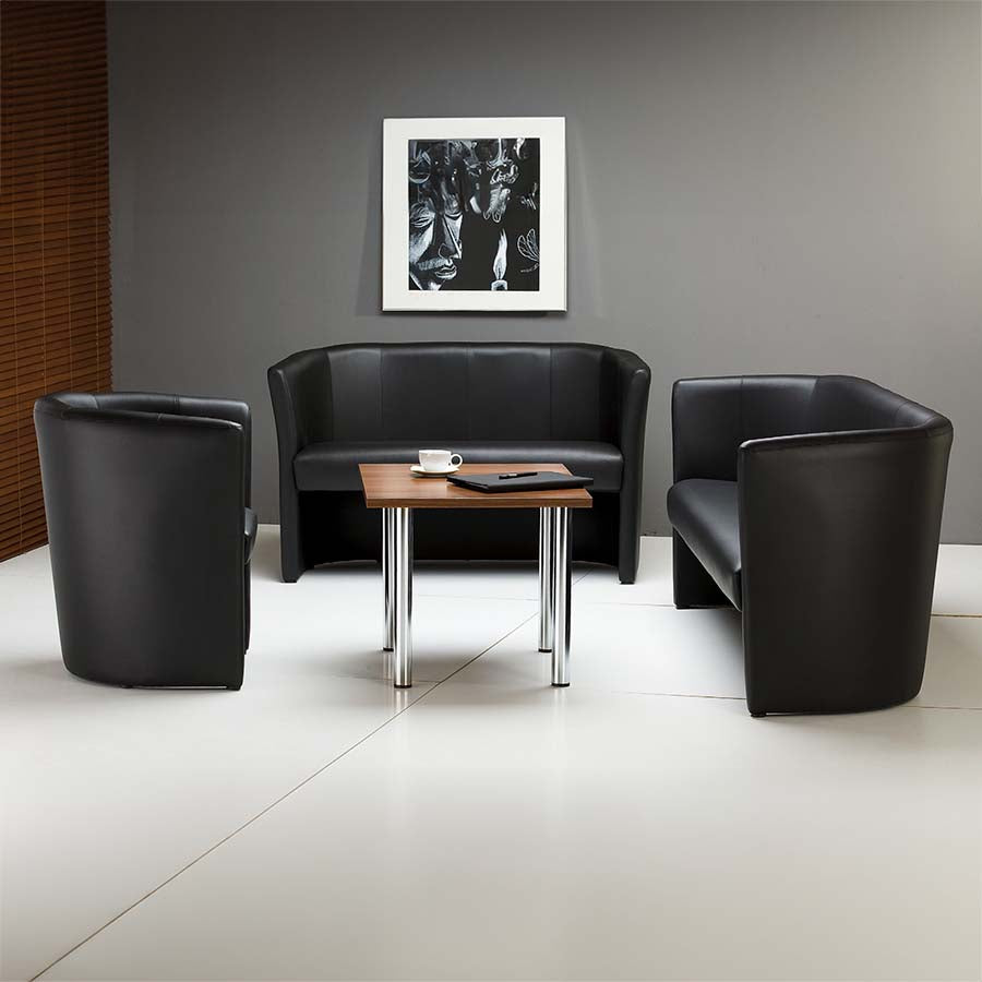 Oakland Black Vinyl Duo Seater