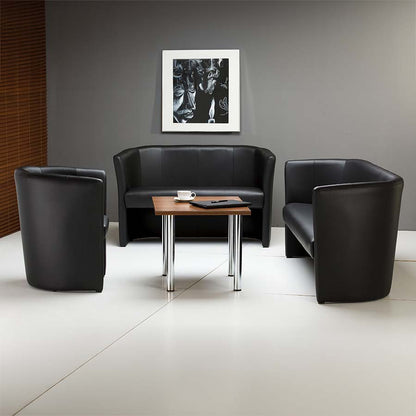 Oakland Black Vinyl Armchair