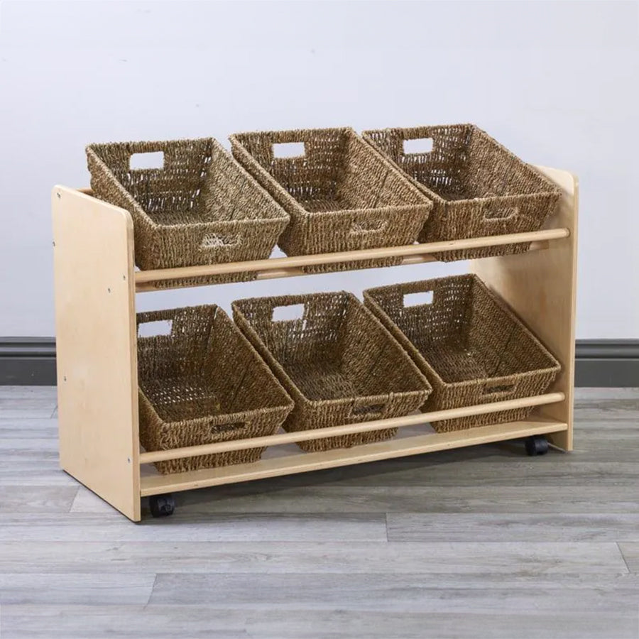 Rookie Range Open Mobile Basket Shelf