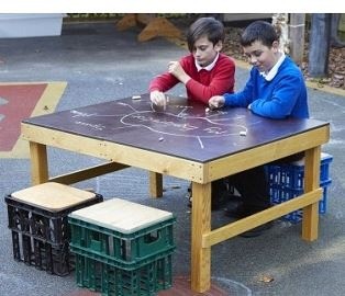 KS1 Crate Chalk Table With Crate Seats