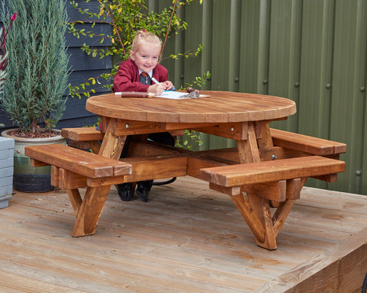 Round Picnic Bench for 8