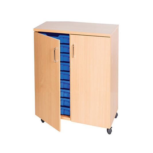 Smart Storage Coloured Edge 18 Tray Single Unit With Lockable Doors