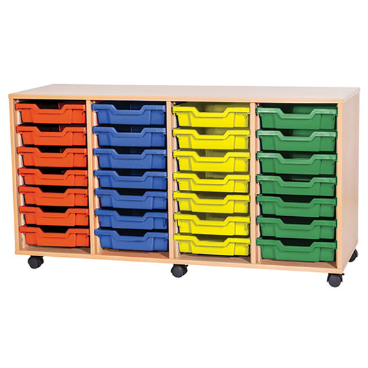 Smart Storage Coloured Edge Open 28 Tray Quad Unit mobile