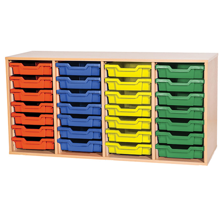 Smart Storage Coloured Edge Open 28 Tray Quad Unit static