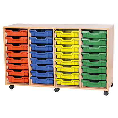 Smart Storage Coloured Edge Open 32 Tray Quad Unit mobile