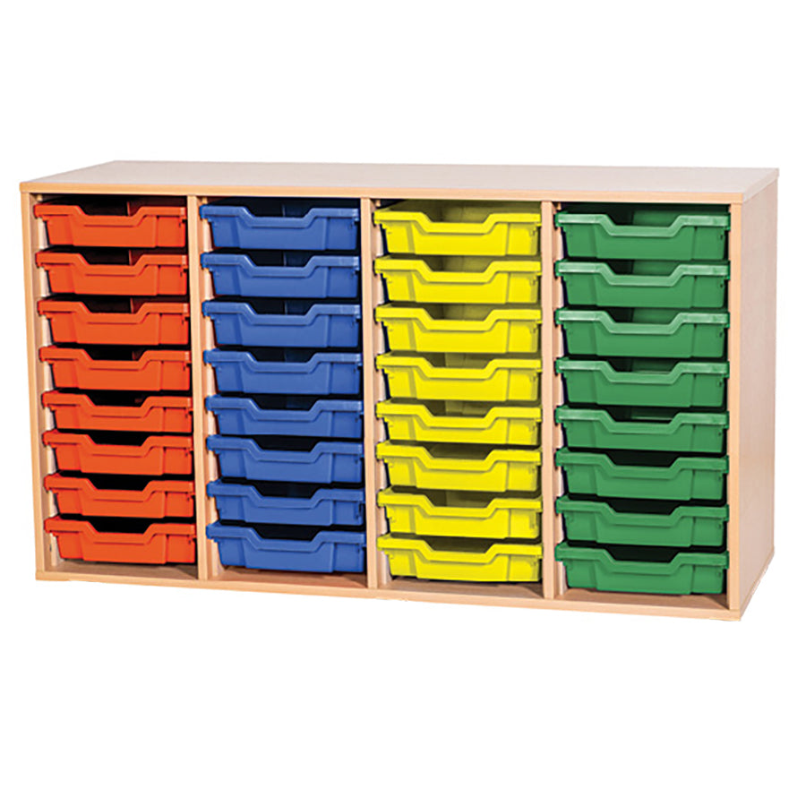 Smart Storage Coloured Edge Open 32 Tray Quad Unit static