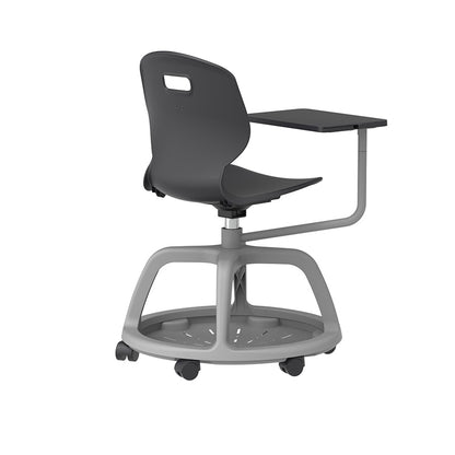 Arc Community Bag Base Swivel Chair with Arm Tablet Anthracite back side view