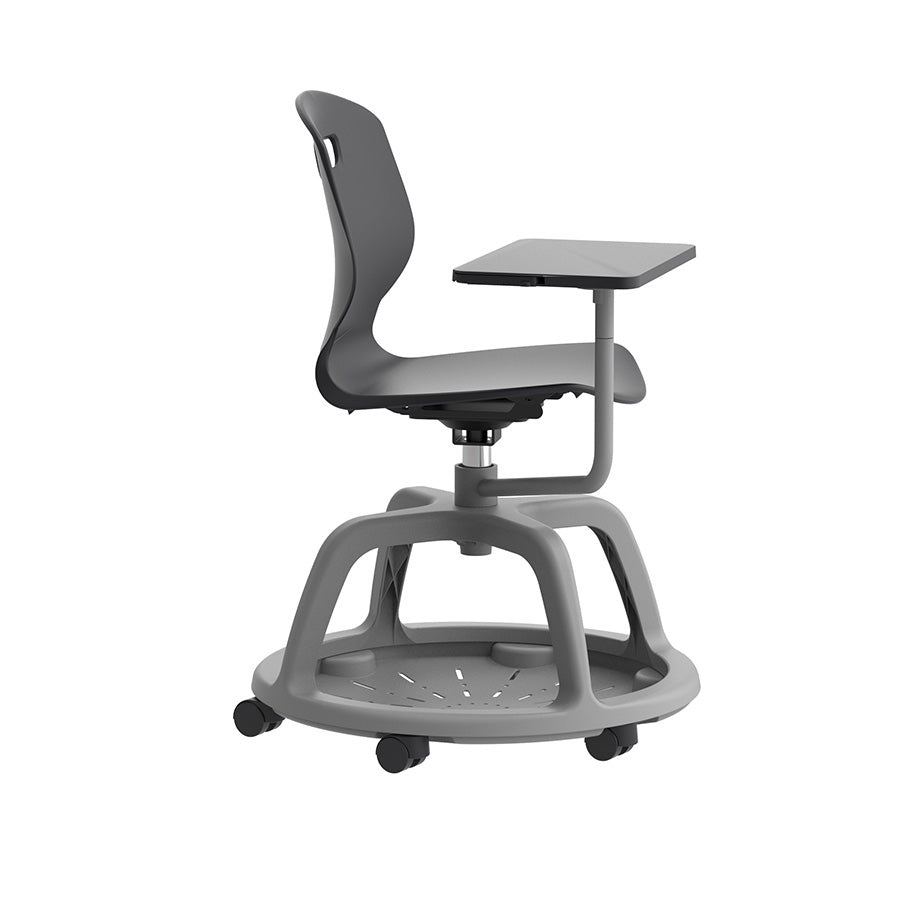 Arc Community Bag Base Swivel Chair with Arm Tablet Anthracite side view