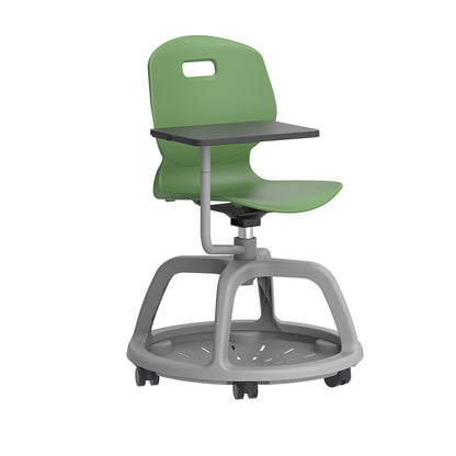 Arc Community Bag Base Swivel Chair with Arm Tablet Forest Front side view