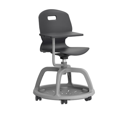 Arc Community Bag Base Swivel Chair with Arm Tablet anthracite Front side view