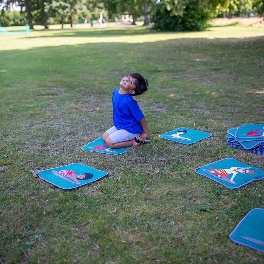 Yoga Position Mini Carpets with Holdall