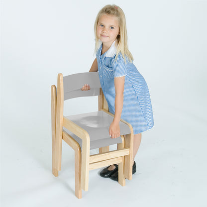 Tuf Class ™ Wooden Chair Grey (Pack of 2)