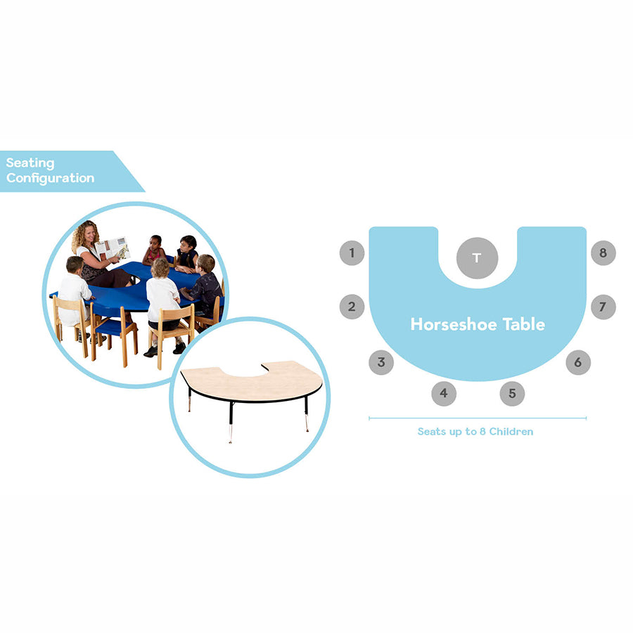 Tuf Top™ Height Adjustable Horseshoe Table