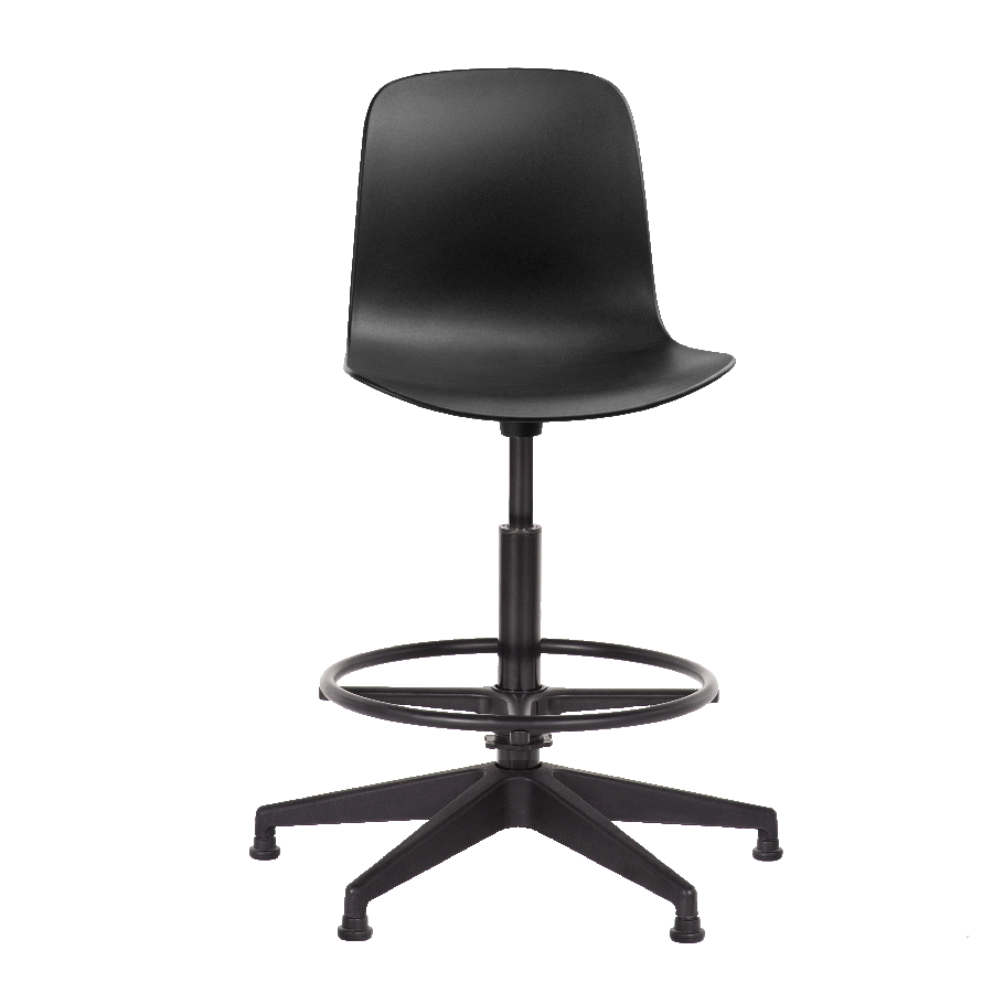 Flux Task Stool Traffic Black Front view