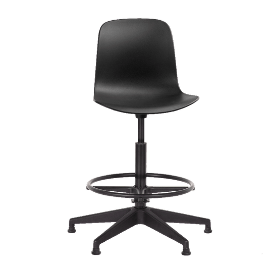 Flux Task Stool Traffic Black Front view