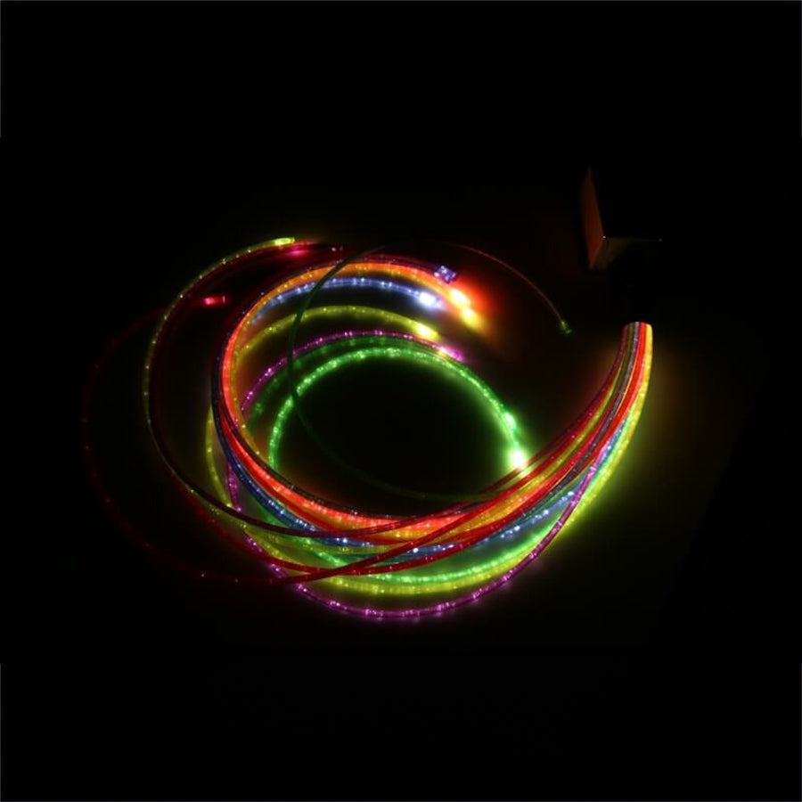 Mains White Sensory Twinkle Light Source With 15 1000Mm Jumbo Rainbow Strands