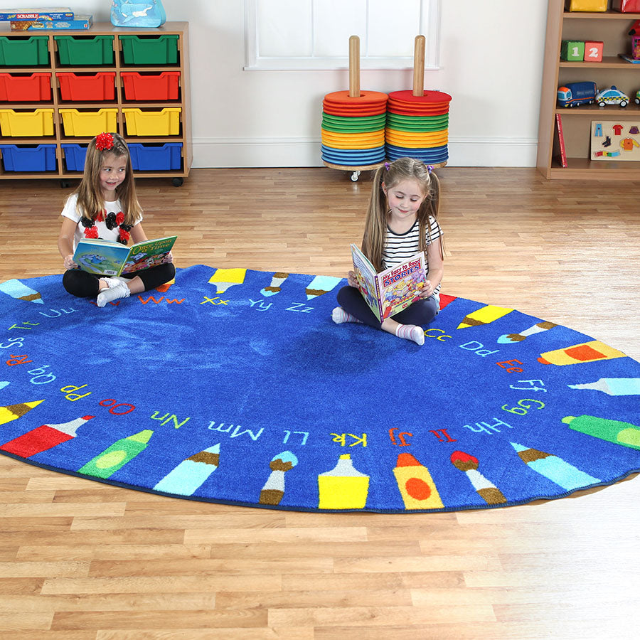 Rainbow™ Oval Pencils Alphabet Carpet 3x2M