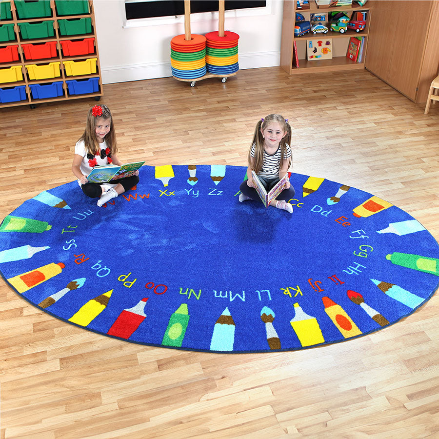 Rainbow™ Oval Pencils Alphabet Carpet 3x2M