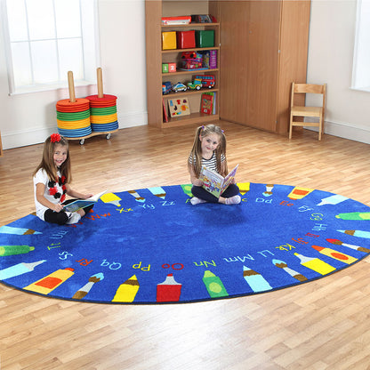 Rainbow™ Oval Pencils Alphabet Carpet 3x2M