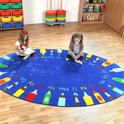 Rainbow™ Oval Pencils Alphabet Carpet 3x2M