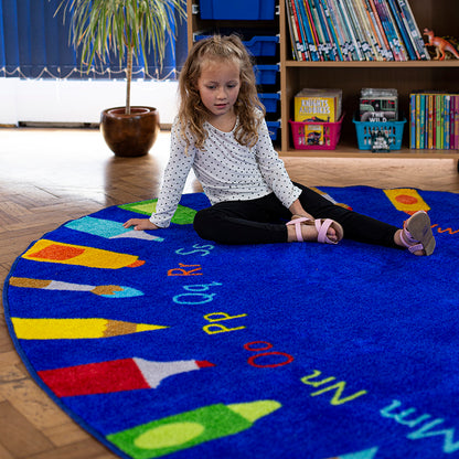 Rainbow™ Oval Pencils Alphabet Carpet 3x2M