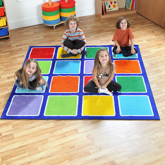 Rainbow Squares Placement Carpet