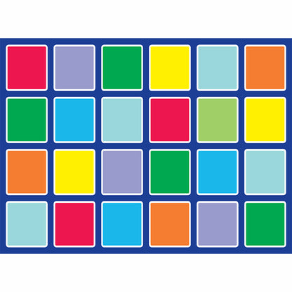 Rainbow Squares Placement Rectangular Outdoor Mat